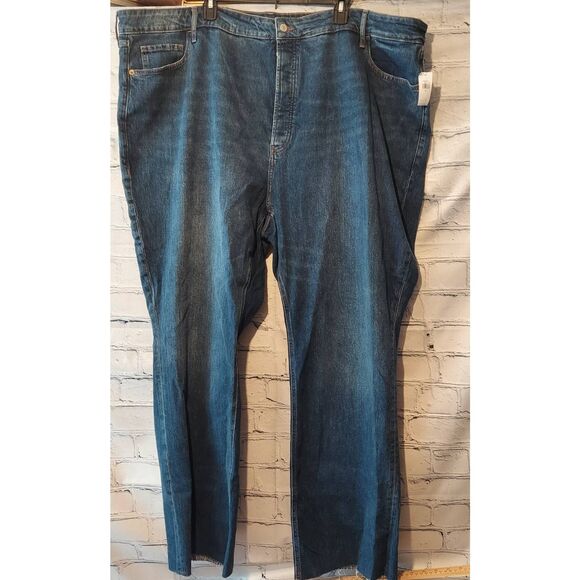 Old Navy Kicker Women Plus 28 Button Fly Jean Blue Boot Cut Extra High Rise NWT - Picture 1 of 9